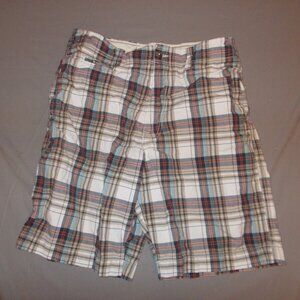American Eagle Mens Brown/blue Bermuda Preppy Shorts Size 33 Casual 100% Cotton